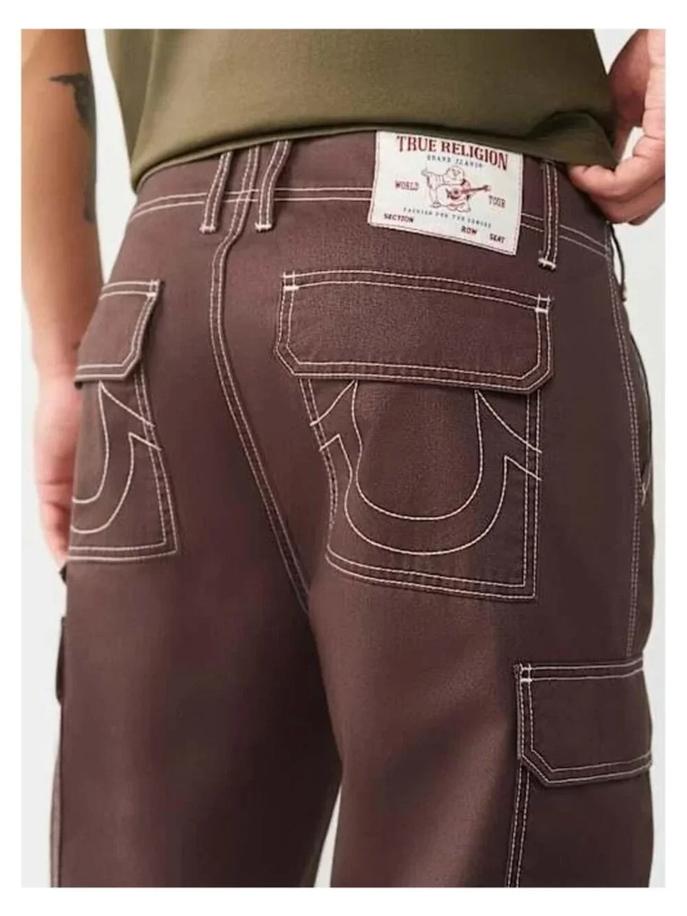Mens True Religion Utility Cargo Shorts Bracken Brown NWT Size: 36